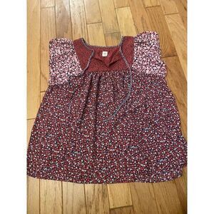 Gap, women's multicolor floral cap sleeve, peasant blouse size XS